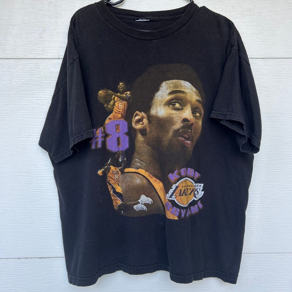 Vintage Kobe Bryant Rap Tee Lakers #8 Black T-Shirt Early 2000s Y2K RARE